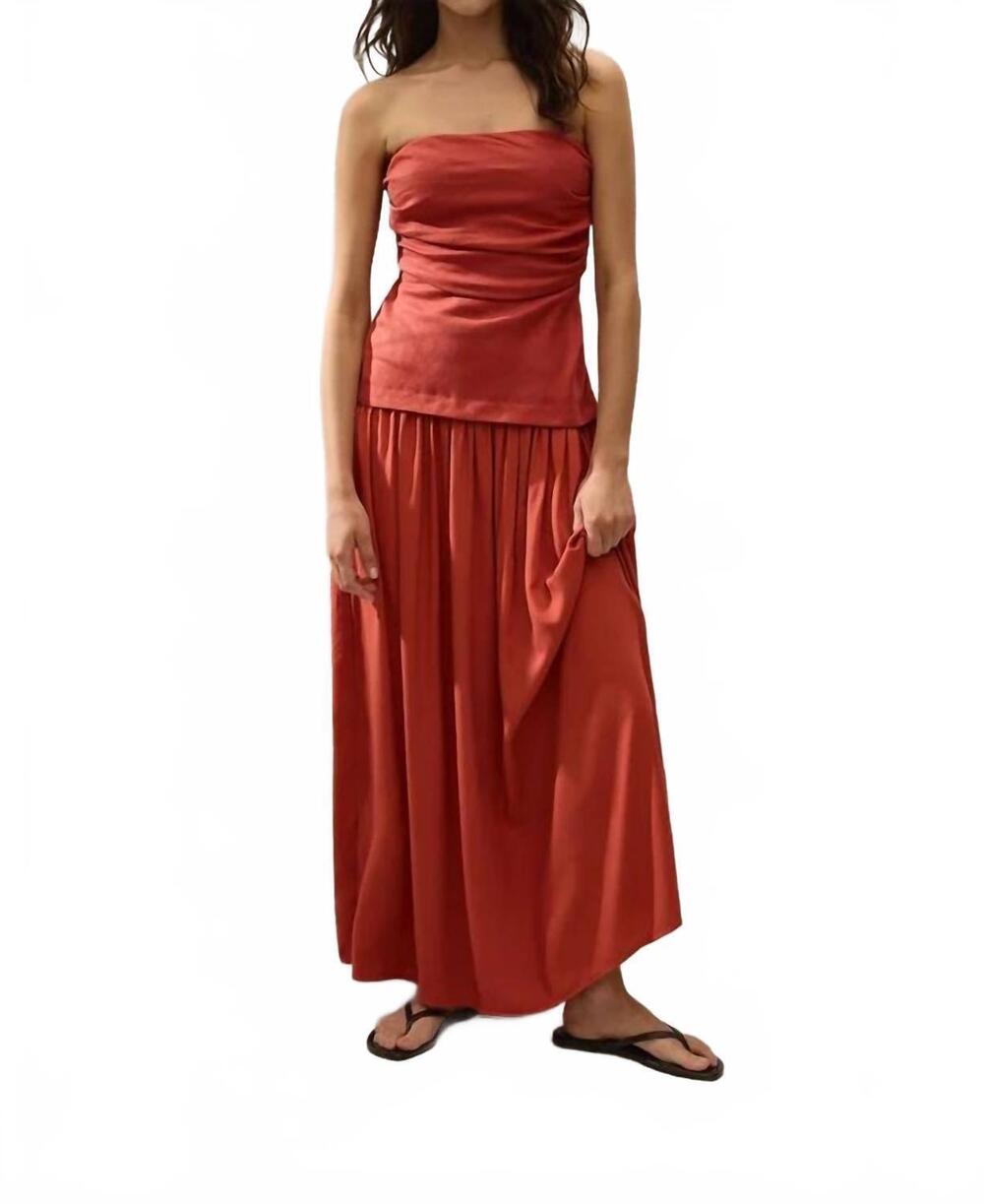 NEW FAITHFULL THE BRAND hedy maxi dress in dusty tomato
